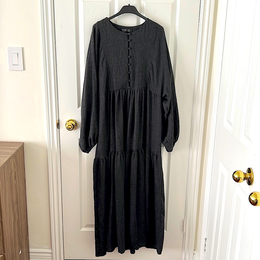 Refka Long dress, full sleeves, hardly worn, Size US 12 Dark grey